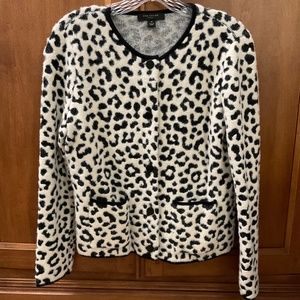 Ann Taylor Petite Leopard print Cropped Cardigan